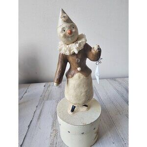Nicole sayre snowman winter greetings star Xmas decor canister container box vin